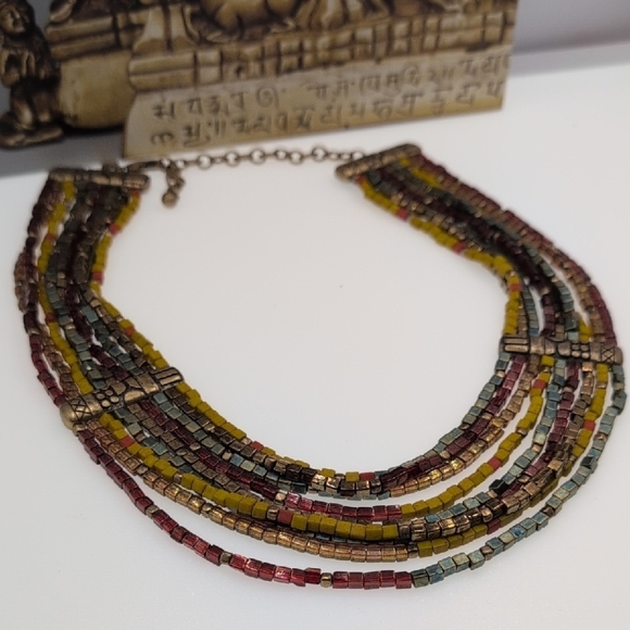Chico's Yellow and Red Multi-Strand Necklace - Picture 3 of 7